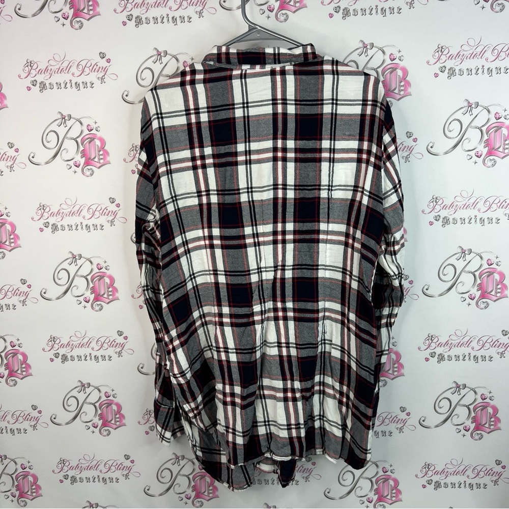 Eliane rose dress or long top plaid Chic Plaid Button-Down Shirt for Women - Picture 2 of 15